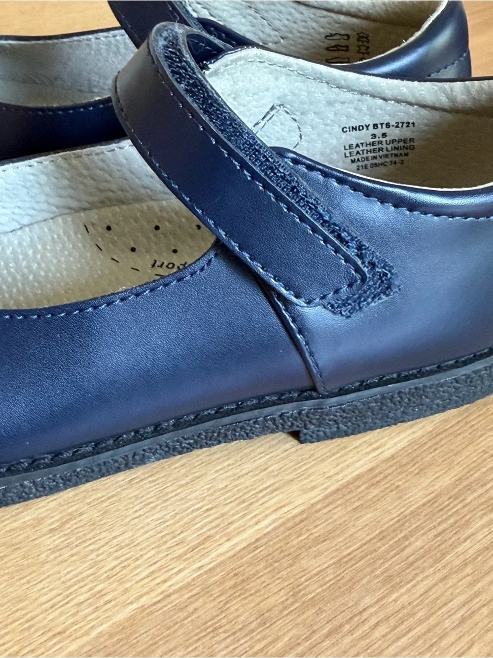 Footmates CINDY BTS - 2721 - NAVY Leather Mary Janes 3.5 NEW